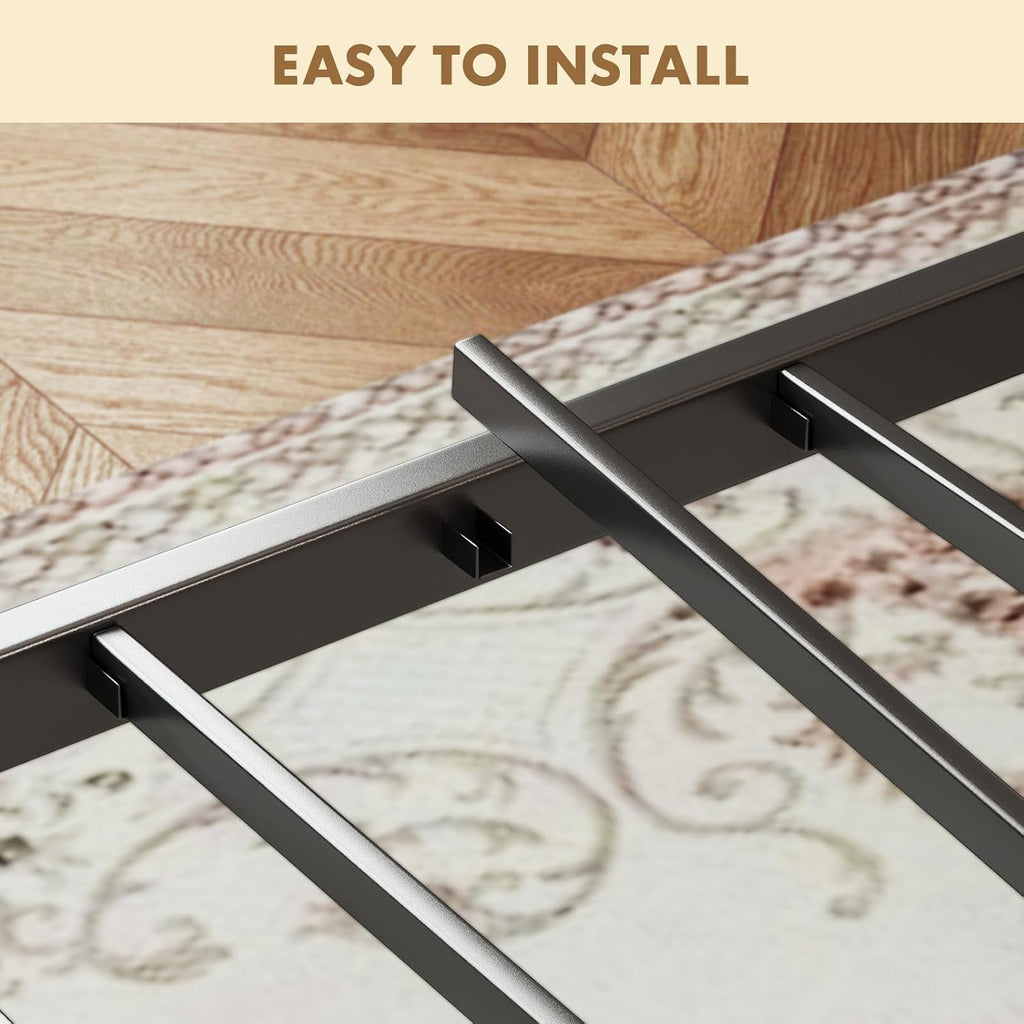 Chic Metal Bed Frame with Storage