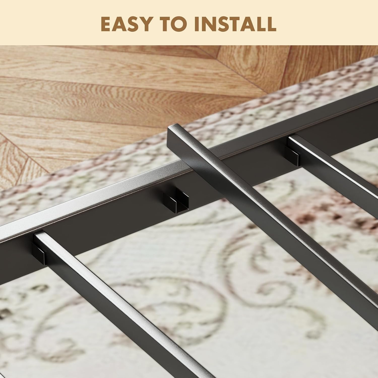 Chic Metal Bed Frame with Storage