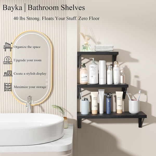 Elegant Floating Bathroom Shelves