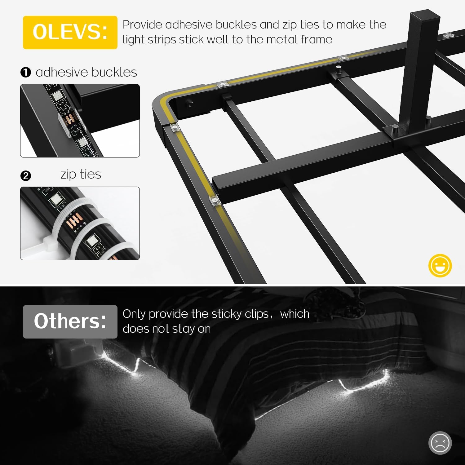 Smart LED Floating Bed Frame