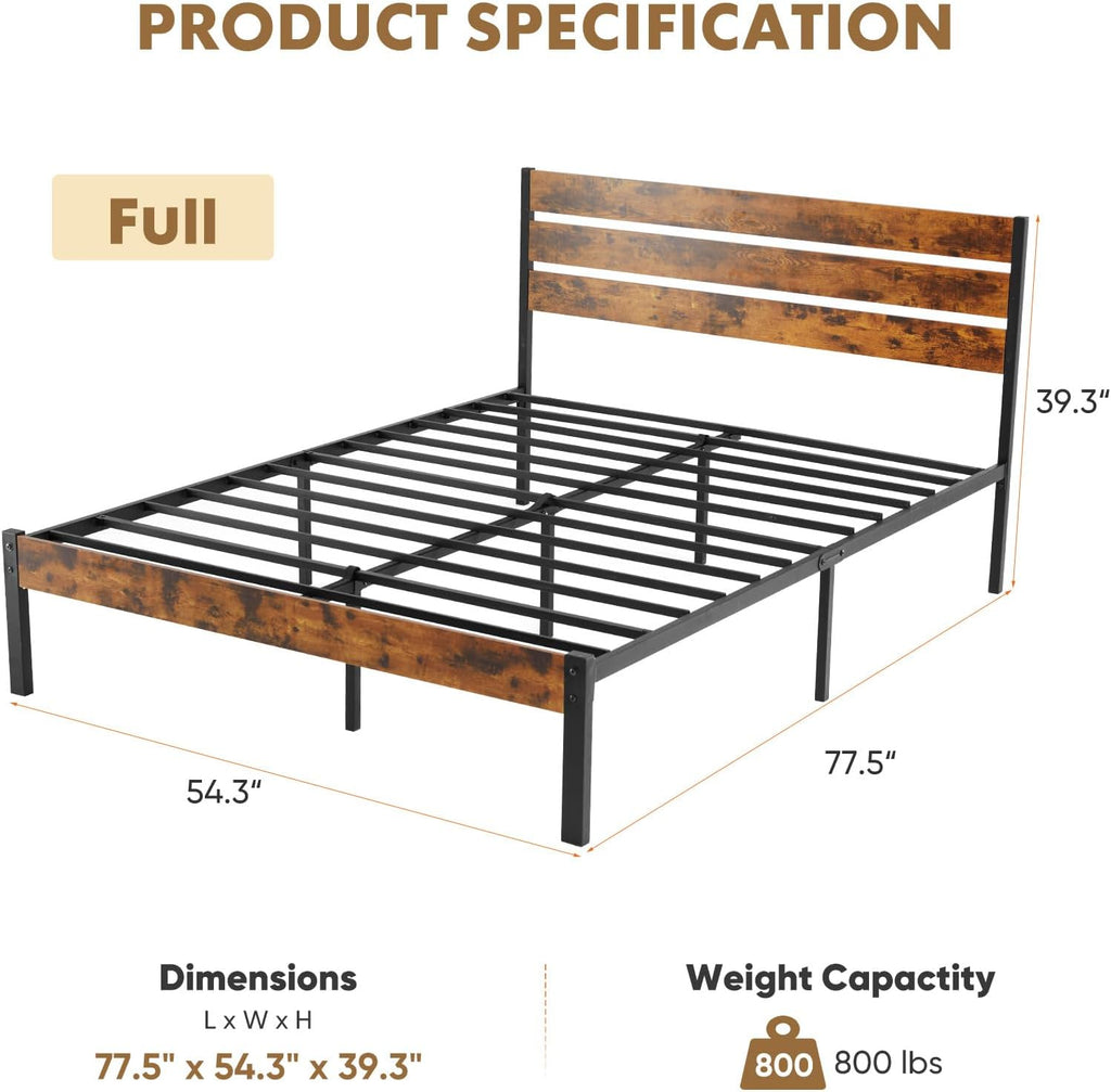 Chic Metal Bed Frame with Storage