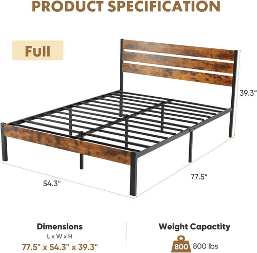 Chic Metal Bed Frame with Storage