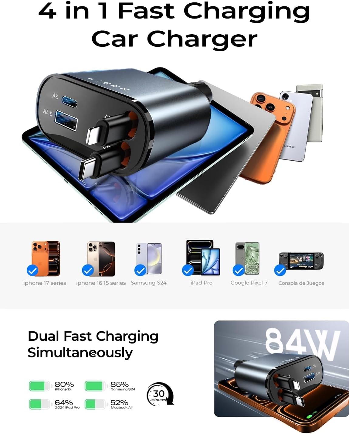 LISEN Fast Car Charger