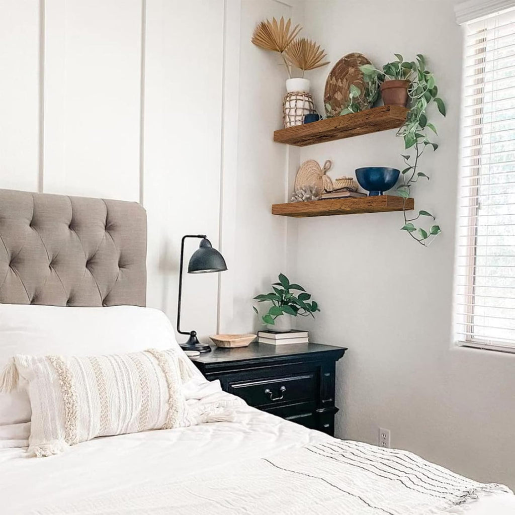 Rustic Floating Wall Shelves