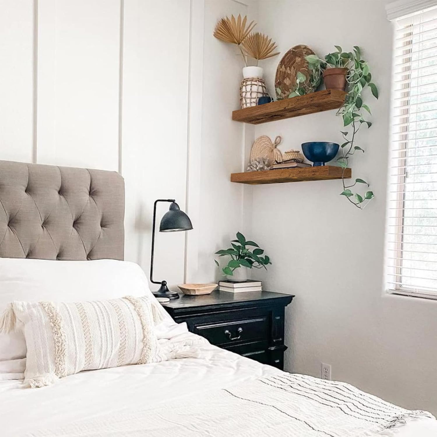 Rustic Floating Wall Shelves