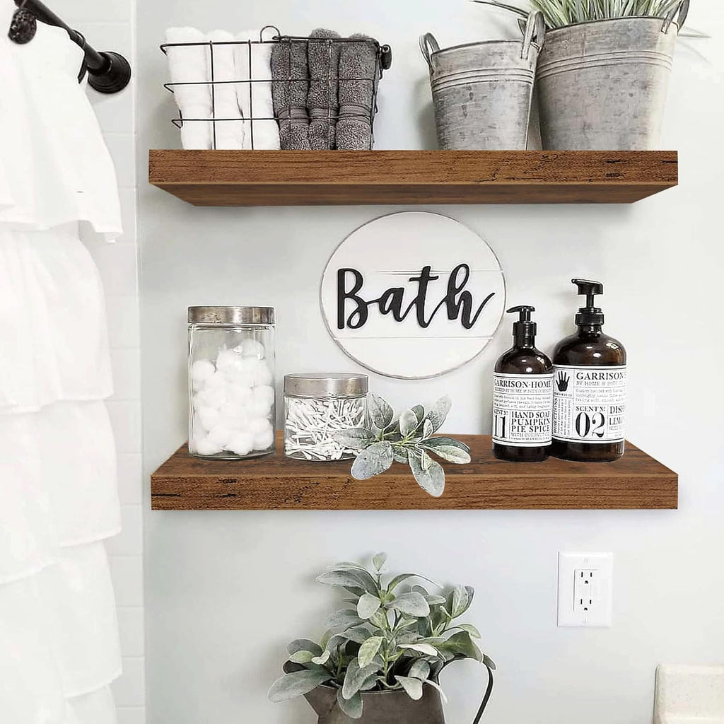 Rustic Floating Wall Shelves