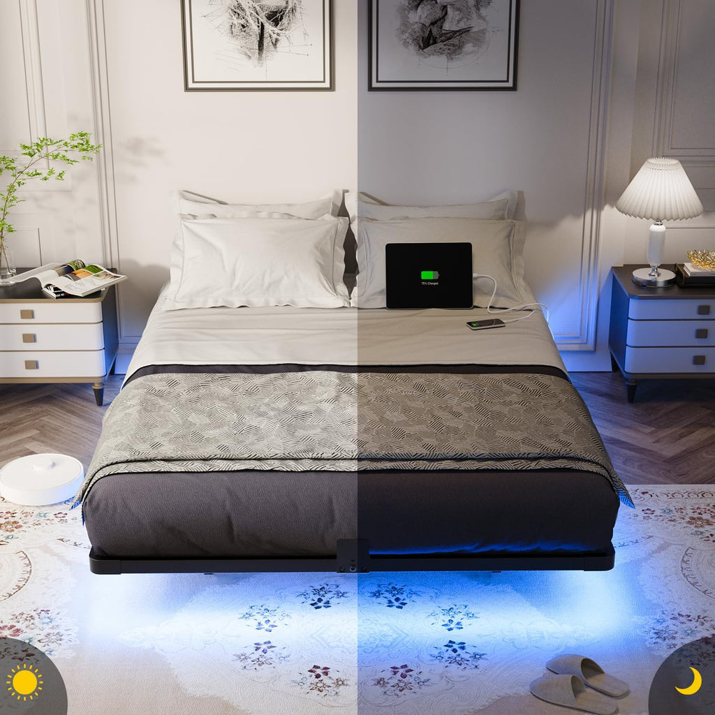 Smart LED Floating Bed Frame