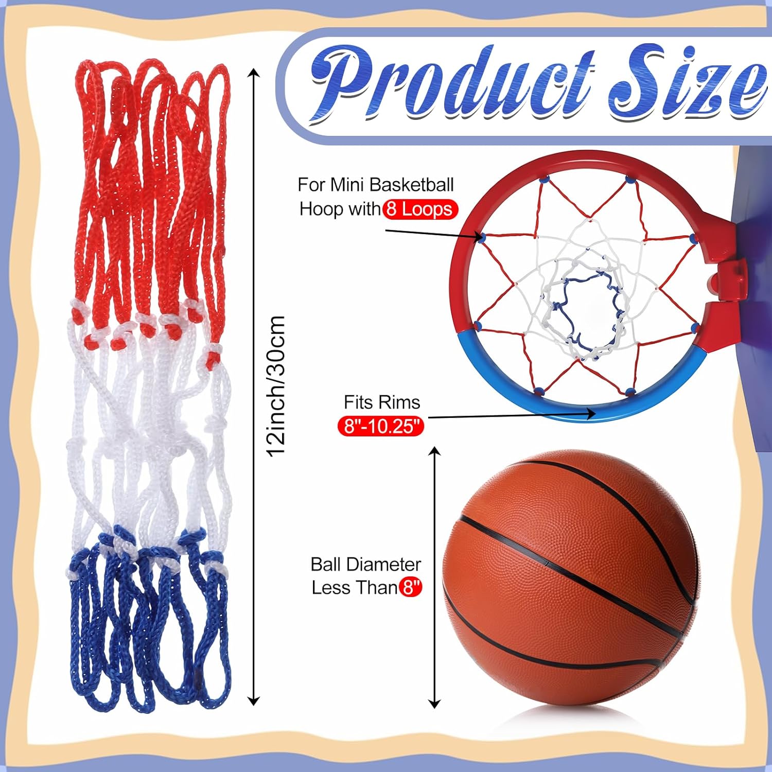 Colorful Mini Basketball Net Replacement