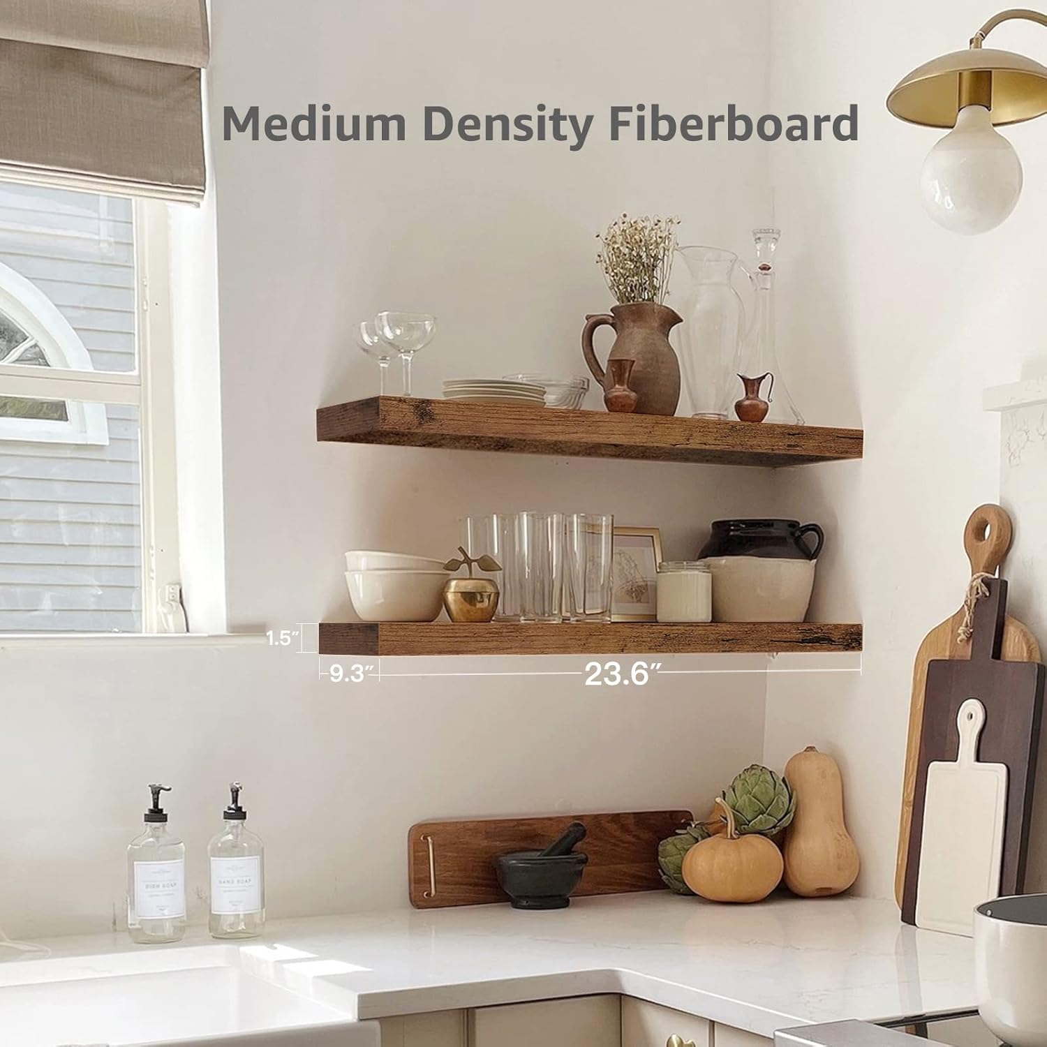 Rustic Floating Wall Shelves