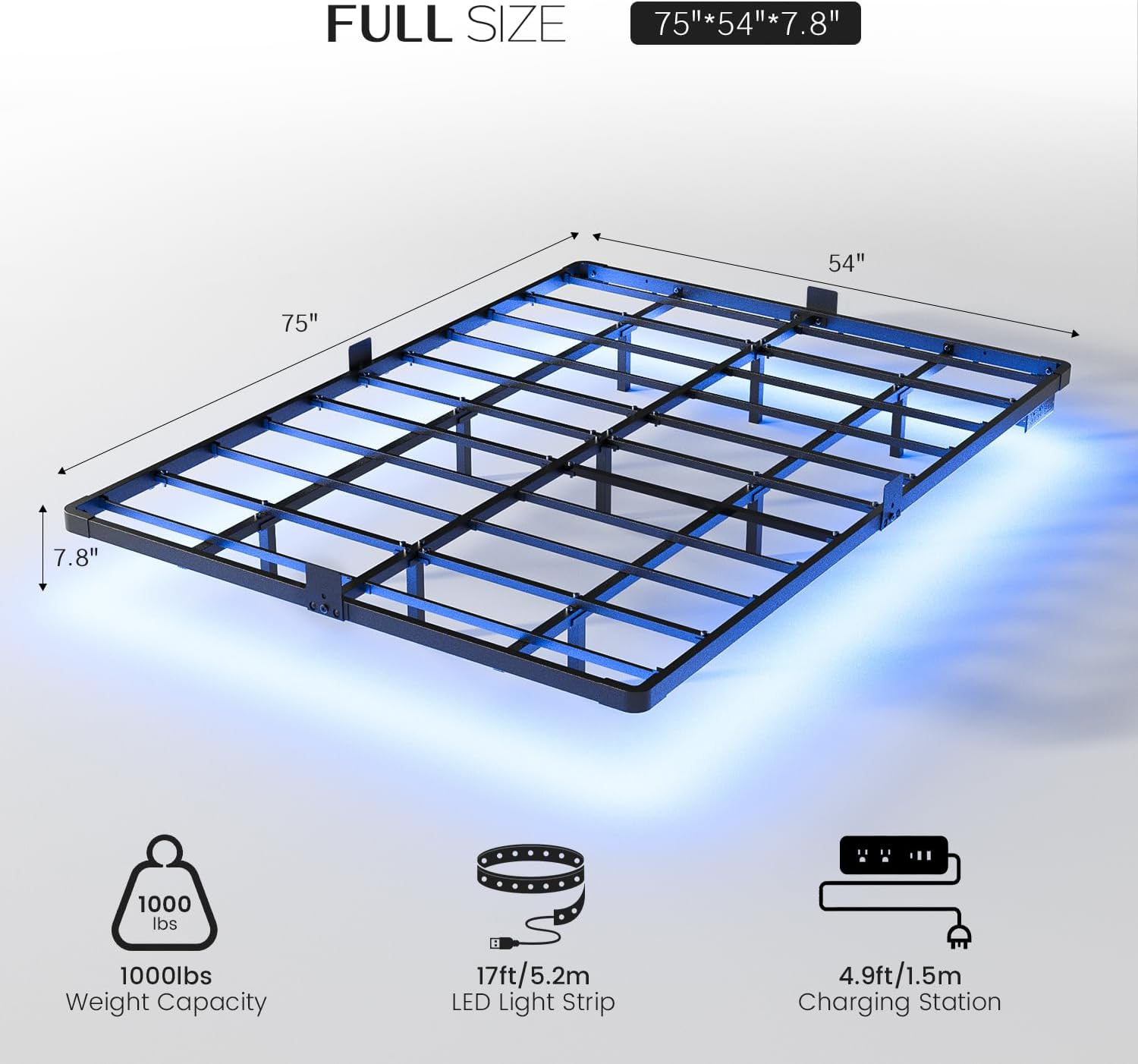 Smart LED Floating Bed Frame