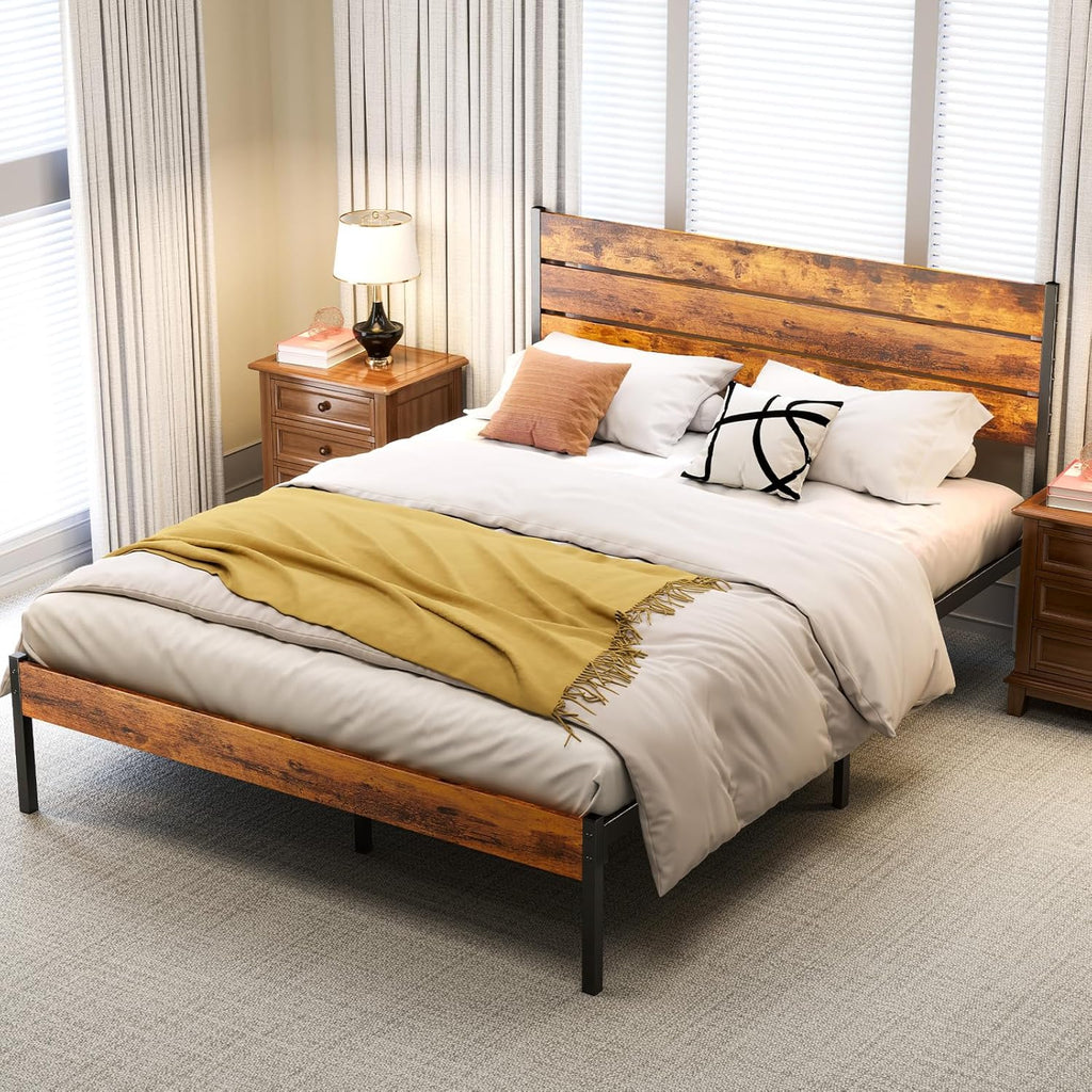 Chic Metal Bed Frame with Storage