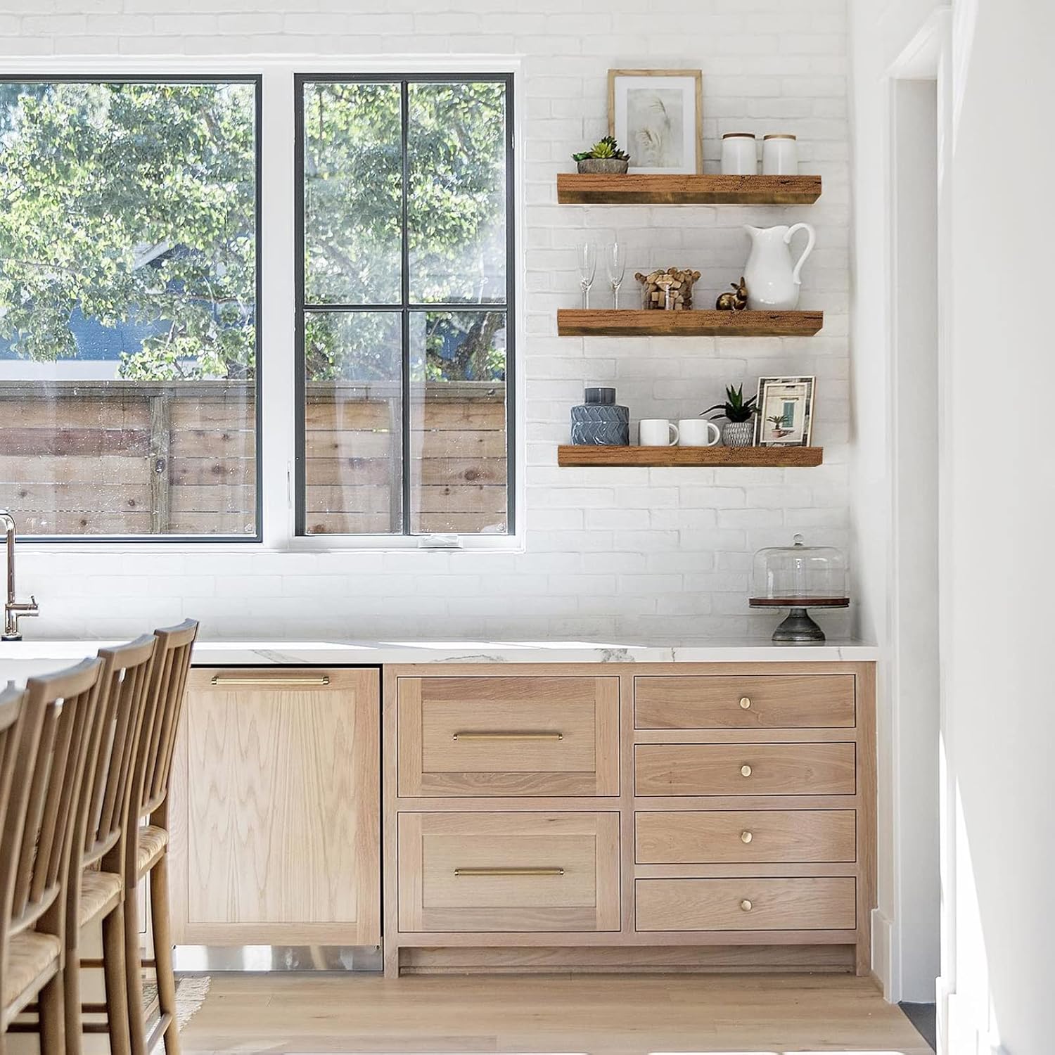 Rustic Floating Wall Shelves