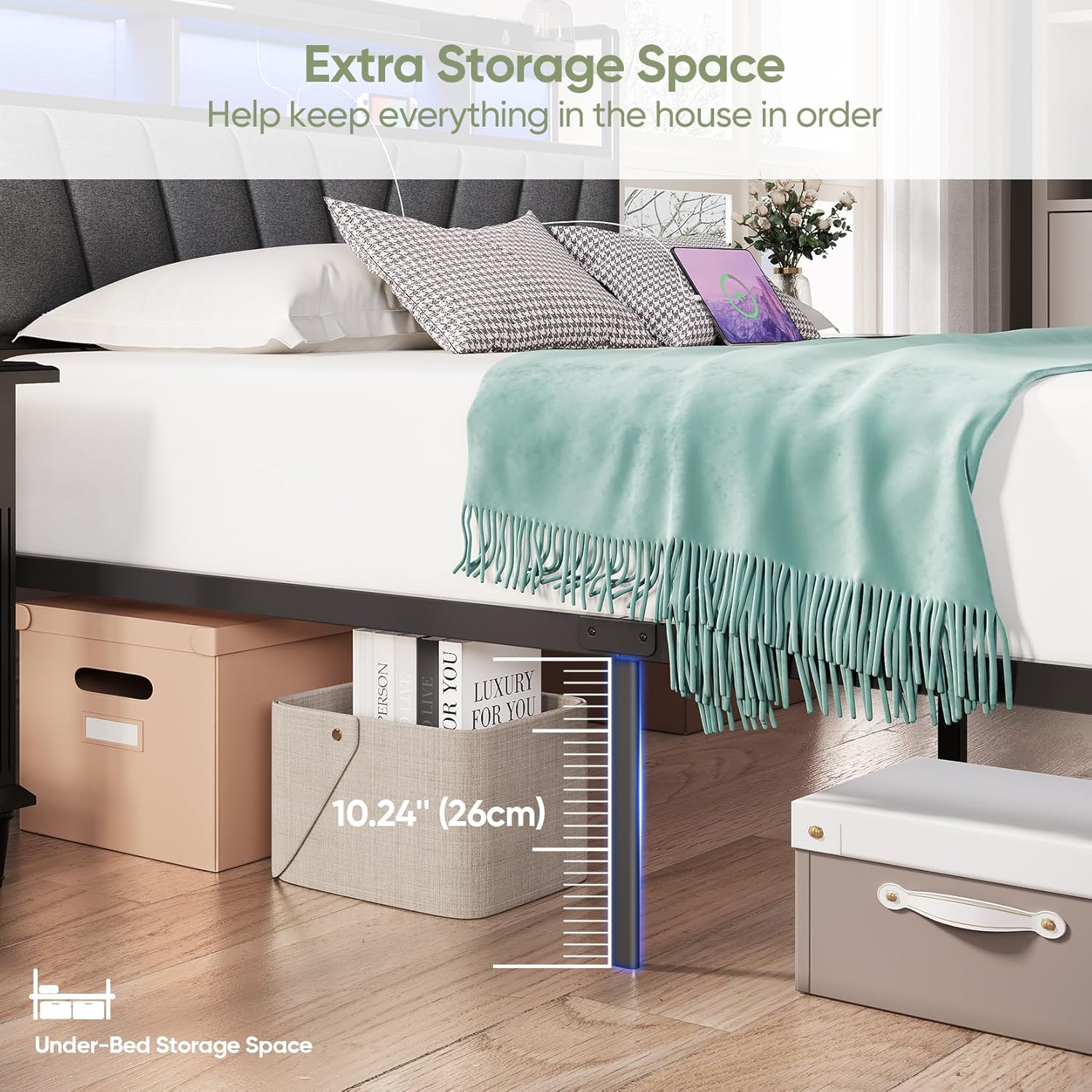 CozyDream Bed Frame with Storage
