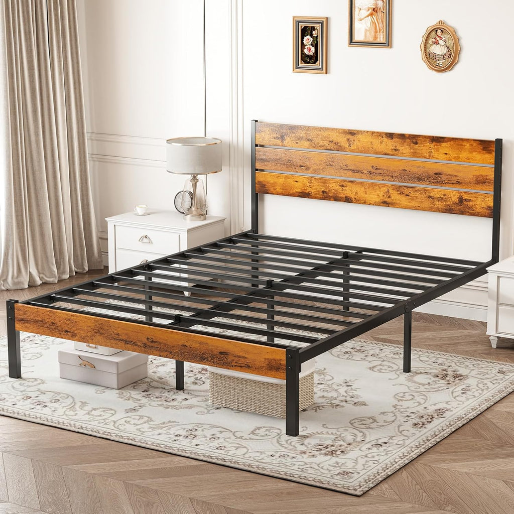 Chic Metal Bed Frame with Storage