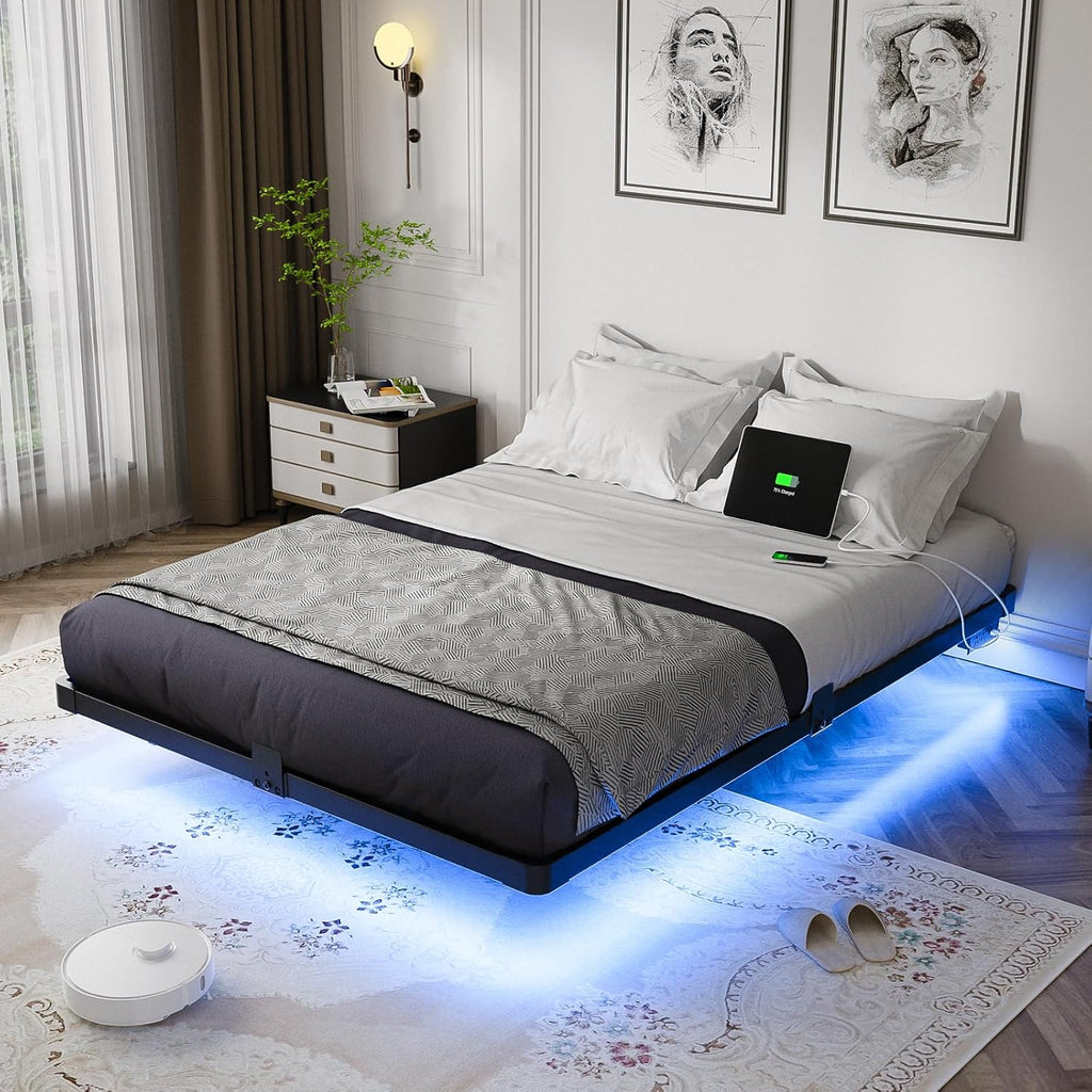 Smart LED Floating Bed Frame