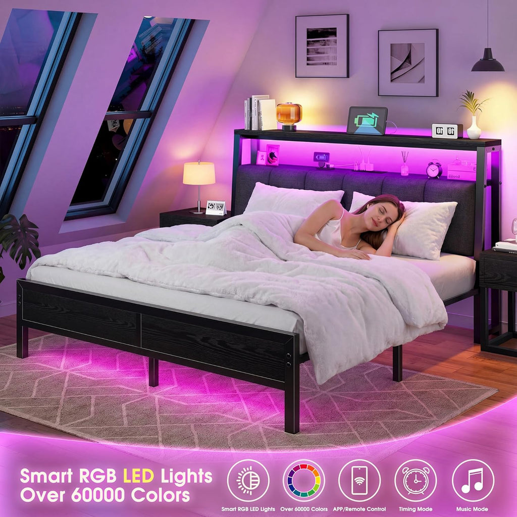 Cozy Queen Bed with USB Charger