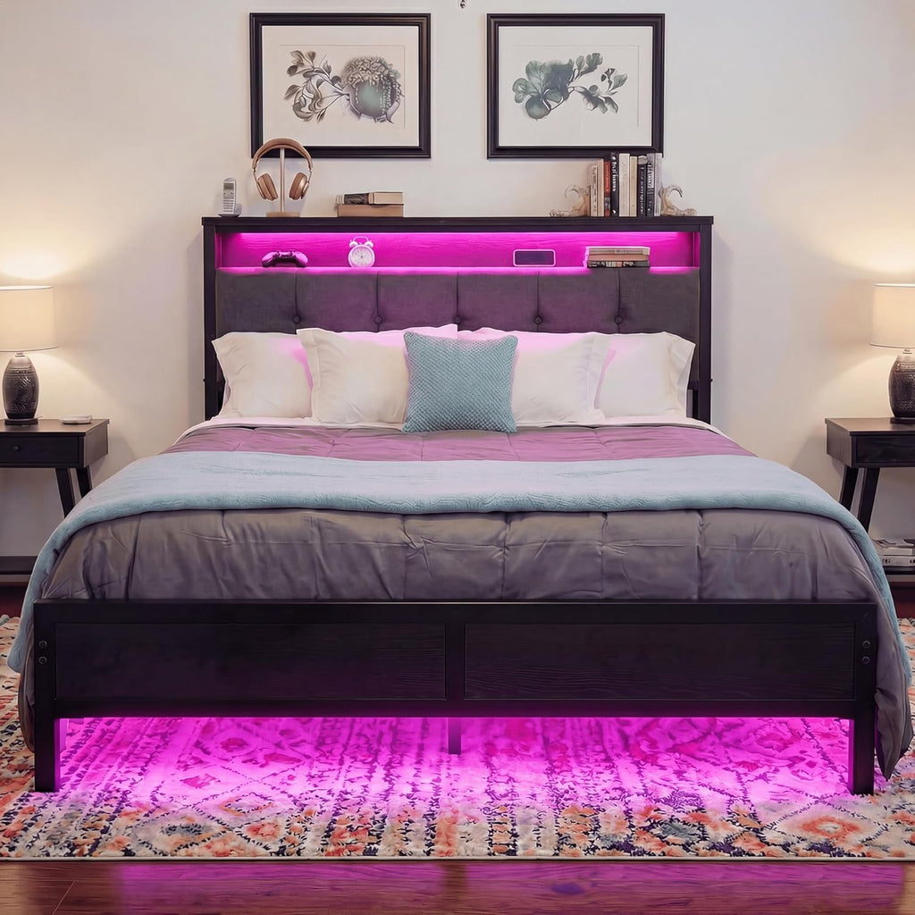 Cozy Queen Bed with USB Charger