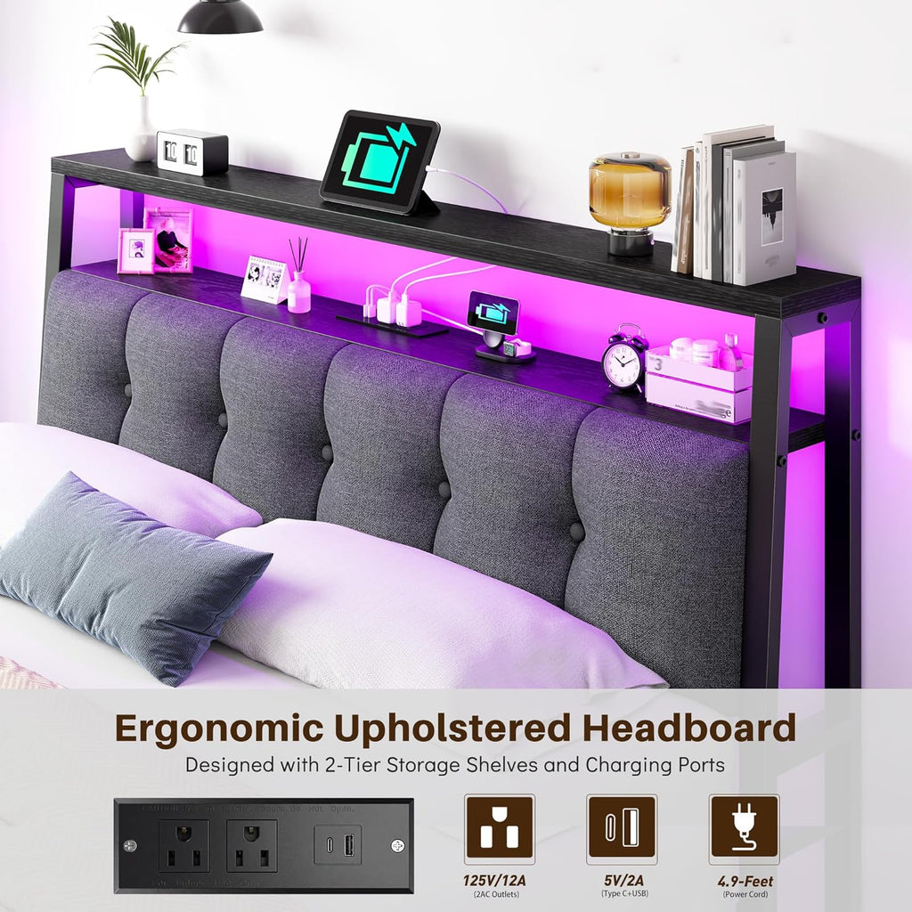 Cozy Queen Bed with USB Charger