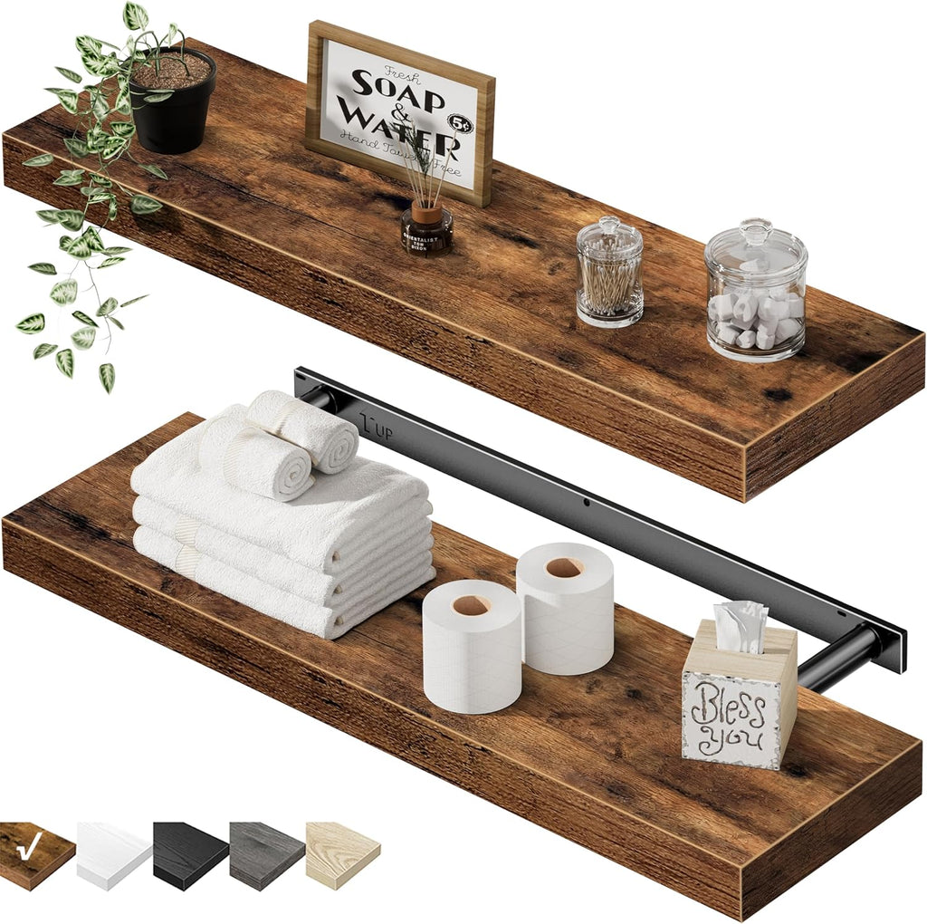 Rustic Floating Wall Shelves