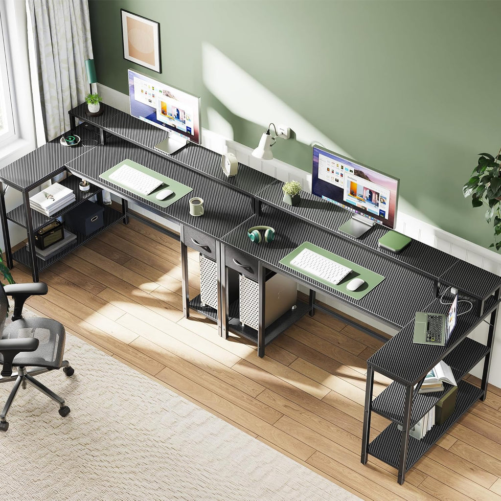 Dynamic L-Shaped Desk with Lights