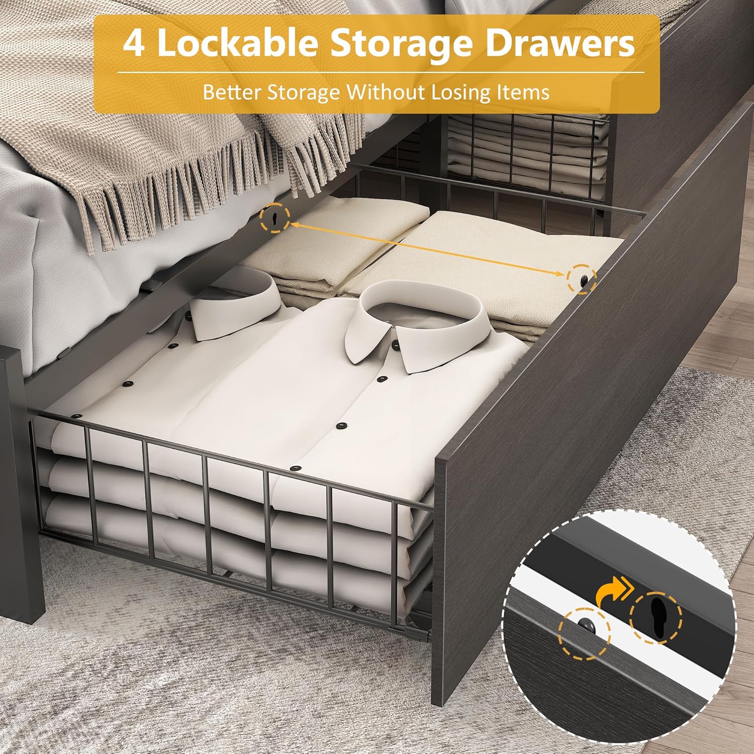 Rustic Storage Bed with LED